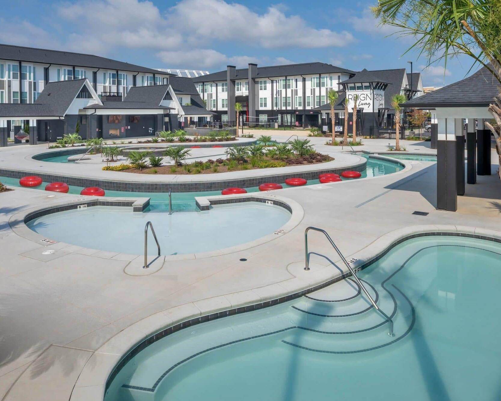 Lazy River @ Row At The Stadium Apartments Formerly Reign Living Off Campus Student Apartments Near University Of South Carolina Usc Columbia Sc